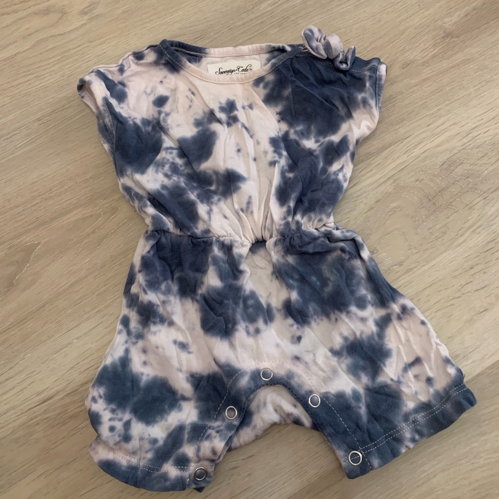 Sovereign Code blue and white tye dyed romper